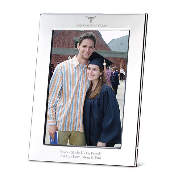 Texas Longhorns Polished Pewter 5x7 Picture Frame - Image 1