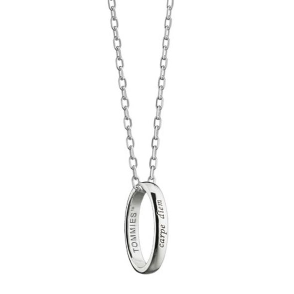 St. Thomas Monica Rich Kosann "Carpe Diem" Poesy Ring Necklace in Silver - Image 1