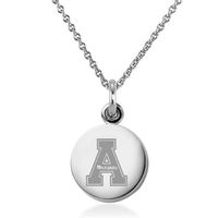 Appalachian State Necklace with Charm in Sterling Silver