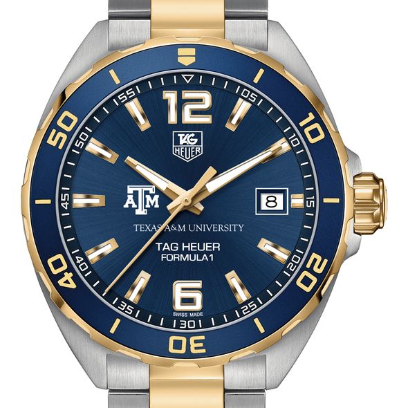 Texas A&M Men's TAG Heuer Two-Tone Formula 1 with Blue Dial & Bezel - Image 1