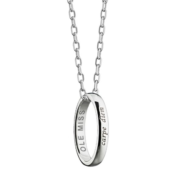 Ole Miss Monica Rich Kosann "Carpe Diem" Poesy Ring Necklace in Silver - Image 1