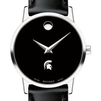 Michigan State University Women's Movado Museum with Leather Strap