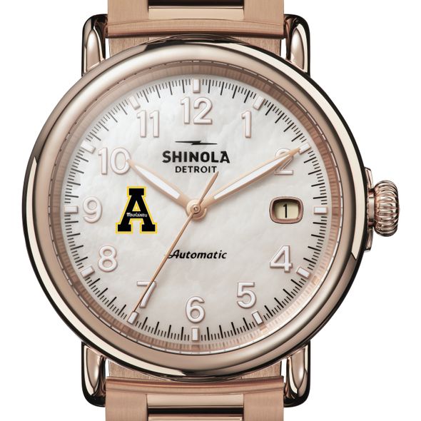 Appalachian State Shinola Watch, The Runwell Automatic 39.5mm MOP Dial - Image 1