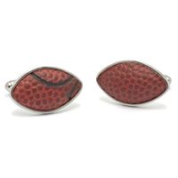 Notre Dame Sterling Silver Cufflinks with Football Inlay