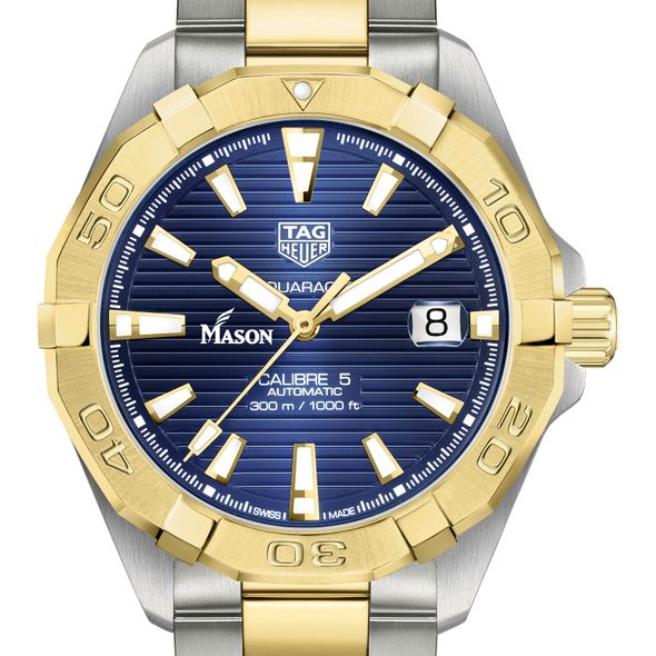 George Mason Men's TAG Heuer Automatic Two-Tone Aquaracer with Blue Dial - Image 1