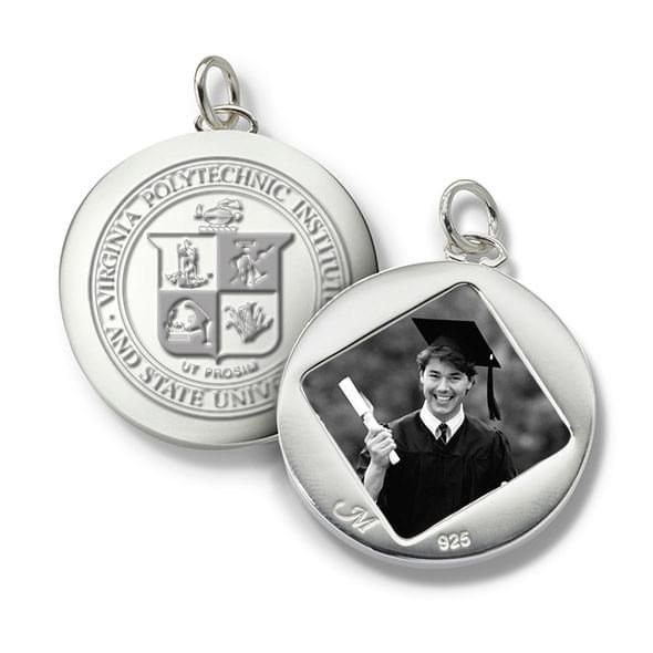 Virginia Tech Monica Rich Kosann Round Charm in Silver