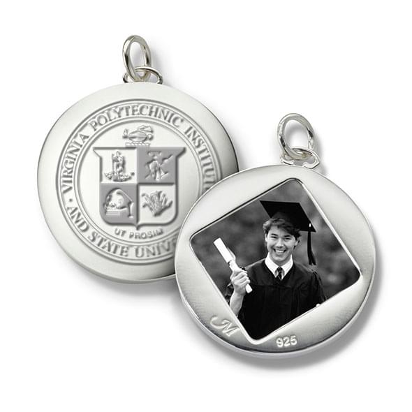 Virginia Tech Monica Rich Kosann Round Charm in Silver