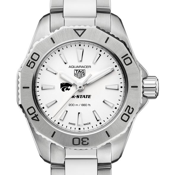 Kansas State Women's TAG Heuer Steel Aquaracer with Silver Dial - Image 1