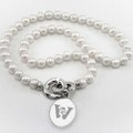 Wesleyan Pearl Necklace with Sterling Silver Charm - Image 1