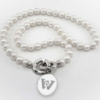 Wesleyan Pearl Necklace with Sterling Silver Charm