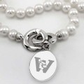 Wesleyan Pearl Necklace with Sterling Silver Charm - Image 2