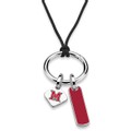 Miami University in Ohio Silk Necklace with Enamel Charm & Sterling Silver Tag - Image 2
