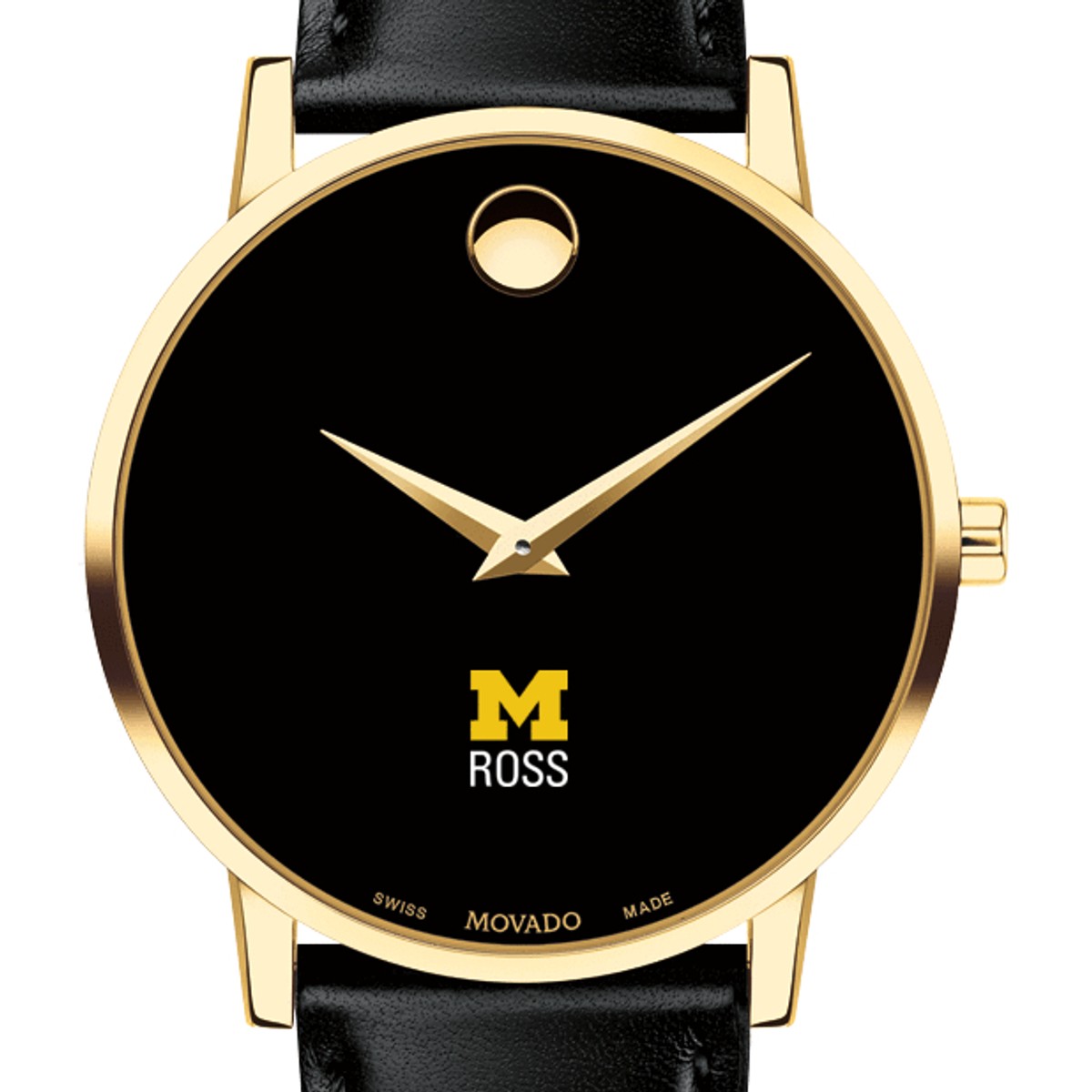 Michigan Ross Men's Movado Gold Museum Classic Leather at M.LaHart & Co.