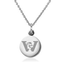 Wesleyan Necklace with Charm in Sterling Silver