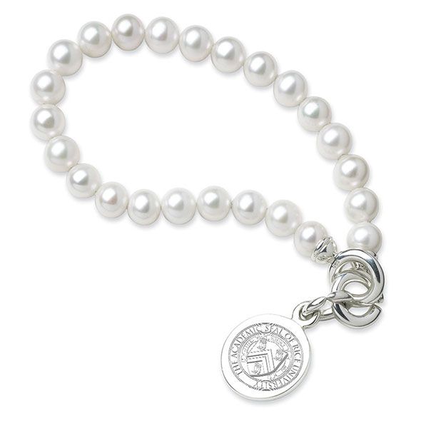 Rice University Pearl Bracelet with Sterling Silver Charm - Image 1