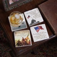 Naval Quotes Marble Coasters