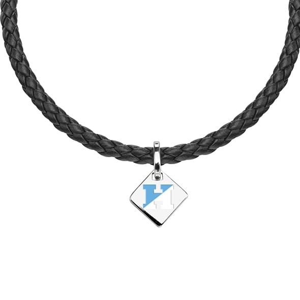 Johns Hopkins Leather Necklace with Sterling Silver Tag