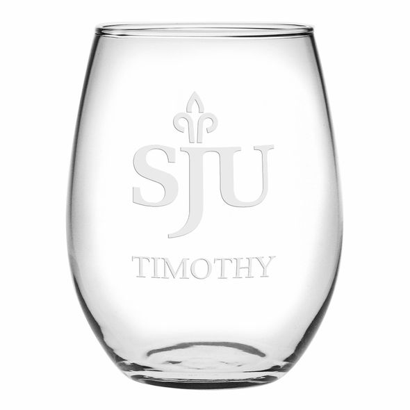 Saint Joseph's Stemless Wine Glasses Made in the USA - Set of 4 - Image 1