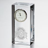 Ohio State Tall Glass Desk Clock by Simon Pearce