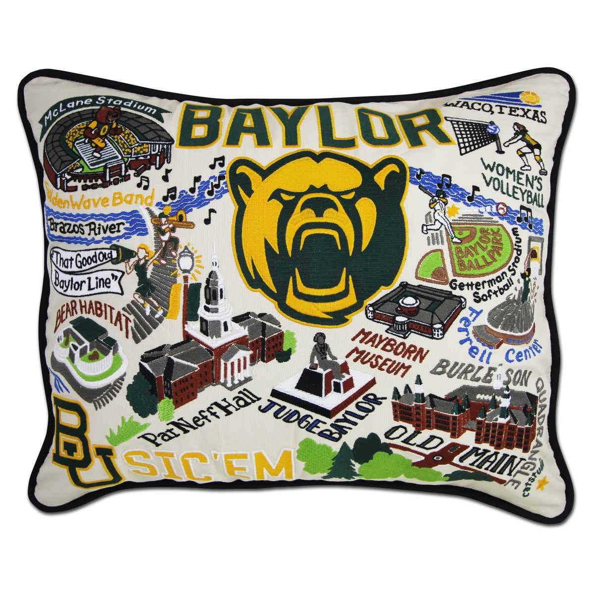 Baylor Embroidered Pillow at M.LaHart & Co.