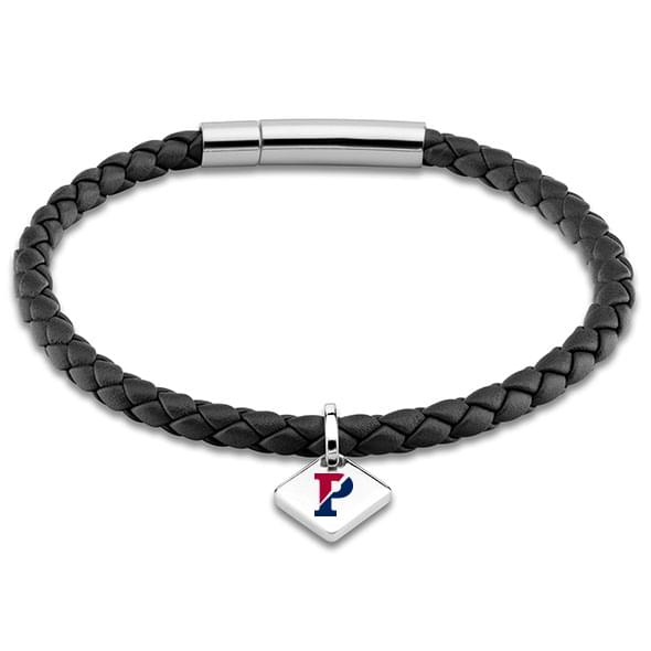 Penn Leather Bracelet with Sterling Silver Tag - Black