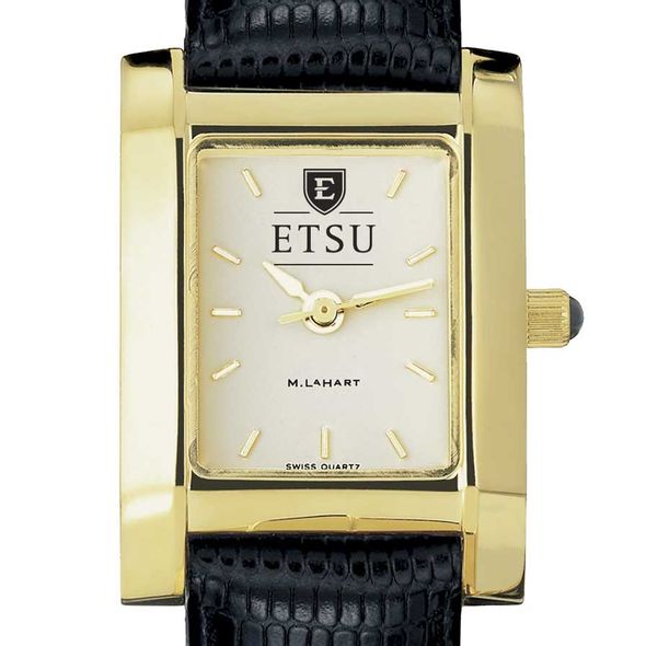 East Tennessee State University Women's Gold Quad with Leather Strap