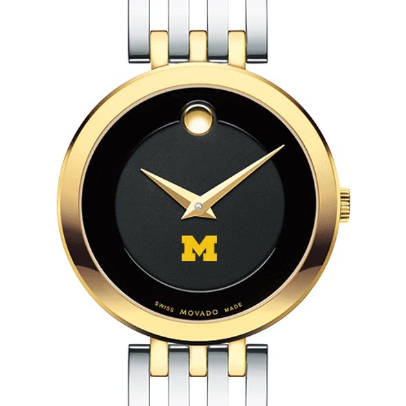 University of Michigan Women's Movado Esparanza Two-Tone Museum with Bracelet
