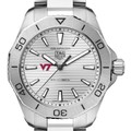 Virginia Tech Men's TAG Heuer Steel Aquaracer with Silver Dial - Image 1