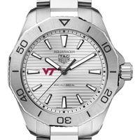 Virginia Tech Men's TAG Heuer Steel Aquaracer with Silver Dial