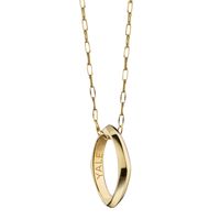 Yale University Monica Rich Kosann Poesy Ring Necklace in Gold