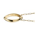 Yale University Monica Rich Kosann Poesy Ring Necklace in Gold - Image 3