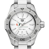 University of Miami Women's TAG Heuer Steel Aquaracer with Silver Dial
