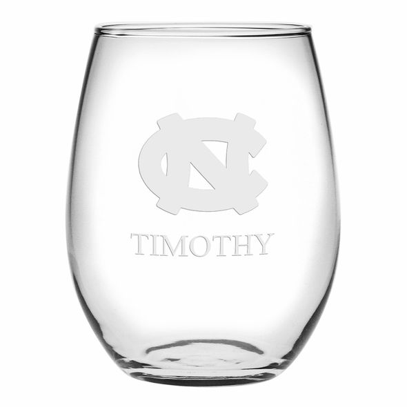 UNC Stemless Wine Glasses Made in the USA - Set of 4 - Image 1