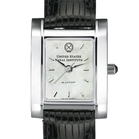 USNI Women's Mother of Pearl Quad Watch with Leather Strap