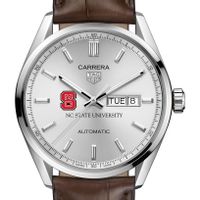 NC State Men's TAG Heuer Automatic Day/Date Carrera with Silver Dial