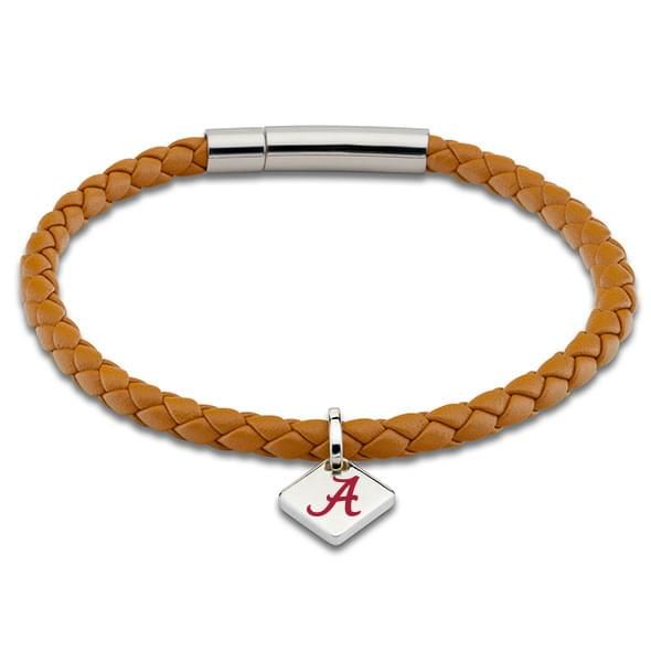 Alabama Leather Bracelet with Sterling Silver Tag - Saddle