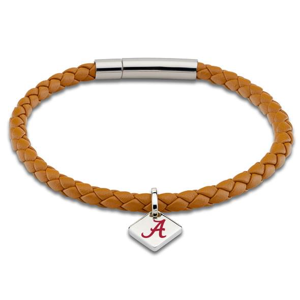 Alabama Leather Bracelet with Sterling Silver Tag - Saddle
