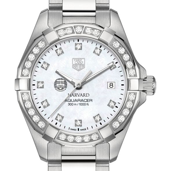 Harvard University W's TAG Heuer Steel Aquaracer with MOP Dia Dial & Bezel