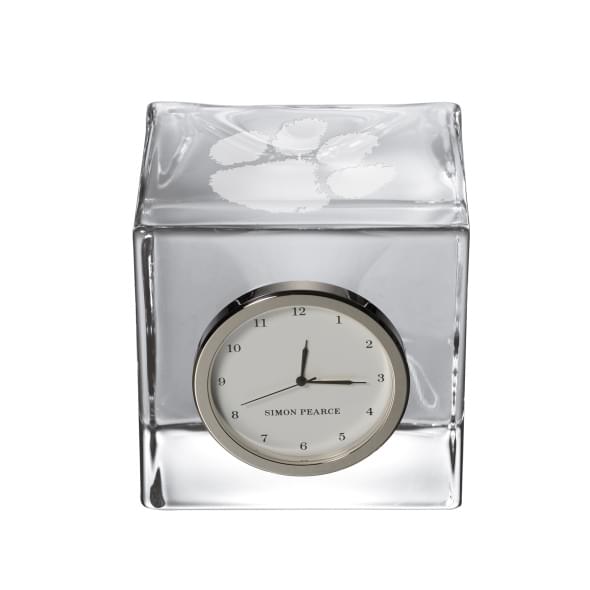 Clemson Glass Desk Clock by Simon Pearce