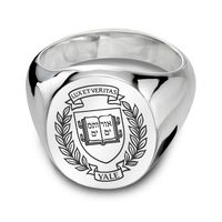 Yale Sterling Silver Oval Signet Ring