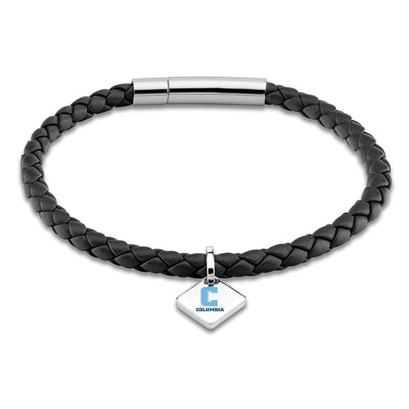 Columbia Leather Bracelet with Sterling Silver Tag - Black