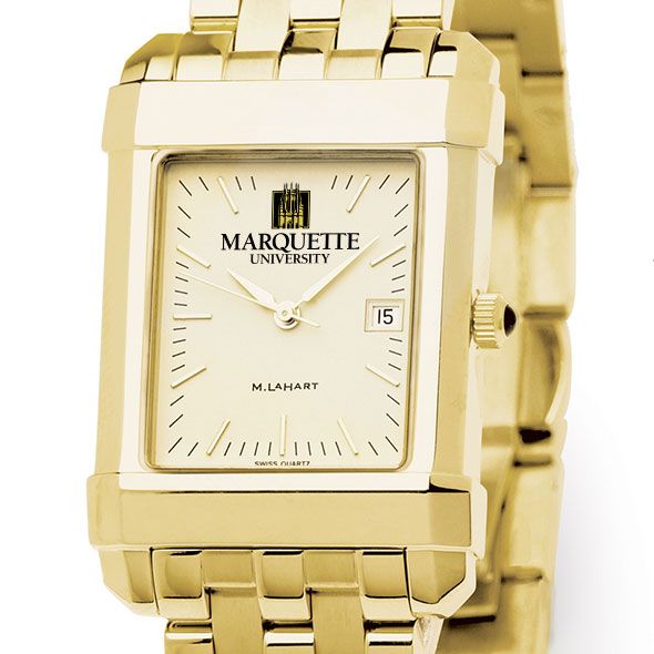 Marquette Men's Gold Quad Watch with Bracelet - Image 1