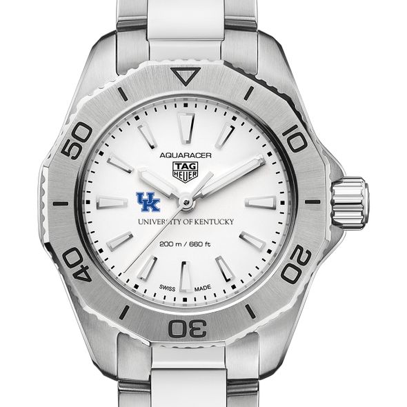 University of Kentucky Women's TAG Heuer Steel Aquaracer with Silver Dial - Image 1