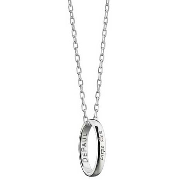 DePaul Monica Rich Kosann "Carpe Diem" Poesy Ring Necklace in Silver - Image 1