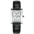 Chi Omega Women's Mother of Pearl Quad Watch with Diamonds & Leather Strap - Image 1