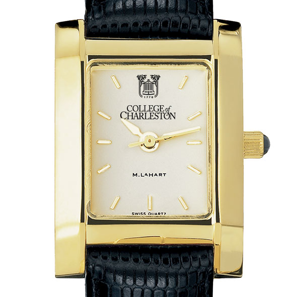 College of Charleston Women's Gold Quad with Leather Strap
