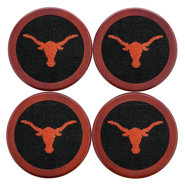 Texas Needlepoint Coasters - Black
