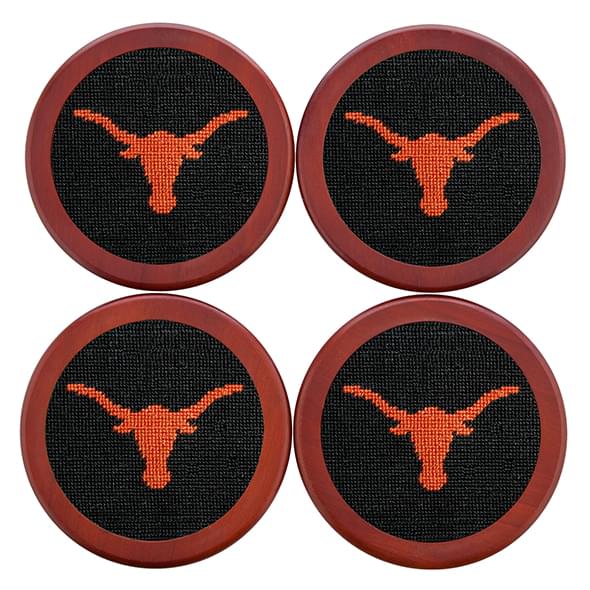 Texas Needlepoint Coasters - Black