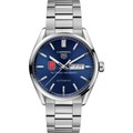 NC State Men's TAG Heuer Carrera with Blue Dial & Day-Date Window - Image 2
