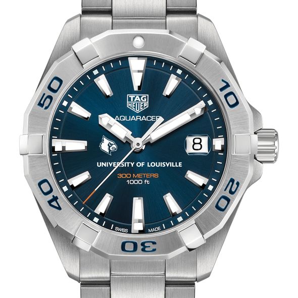 University of Louisville Men's TAG Heuer Steel Aquaracer with Blue Dial